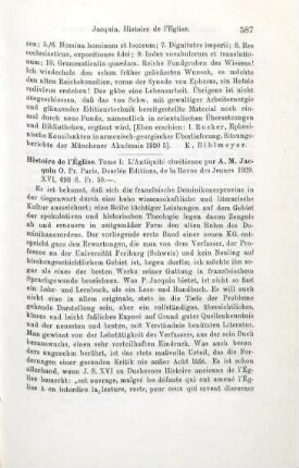 587-588 [Rezension] Jacquin, Alcide Mannès, L'antiquité chrétienne