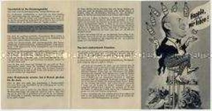 Illustriertes Agitationsblatt für Abzug der Besatzungsmächte, gesamtdeutsche Wahlen und Friedensvertrag, mit Informationen über Besatzungskosten der US-Army