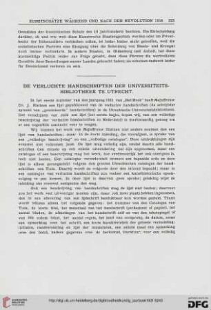 3.Ser. 1.1921: De verluchte Handschriften der Universiteitsbibliotheek te Utrecht
