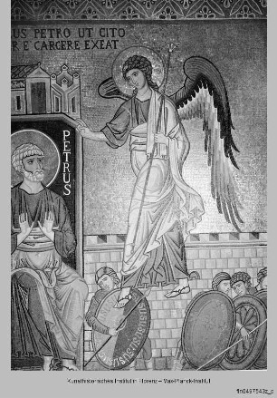 Bildprogramm des Palazzo dei Normanni : Petrus- und Paulus-Zyklus : Der Engel befreit Petrus aus dem Kerker