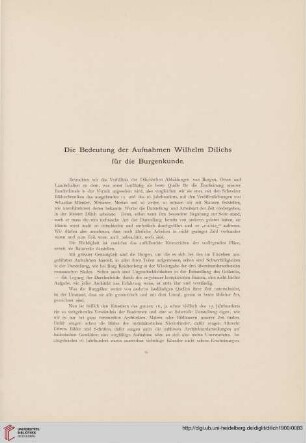Die Bedeutung der Aufnahmen Wilhelm Dilichs für die Burgenkunde
