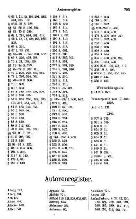 795-800, Autorenregister