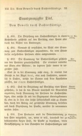 Einundzwanzigster Titel - Dreißigster Titel