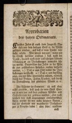 4v-5v, Approbation des hohen Ordinariats