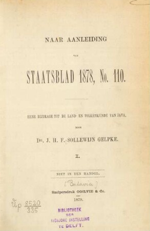 1: Naar aanleiding van staatsblad 1878, No. 110