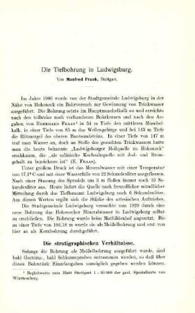 Die Tiefbohrung in Ludwigsburg
