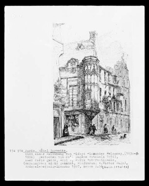Ansicht des Hôtel Barbette (oder Hôtel Hérouet) in Paris, 54 rue Vieille-du-Temple