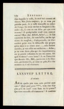 LXXXVIIIe Lettre. A minuit.