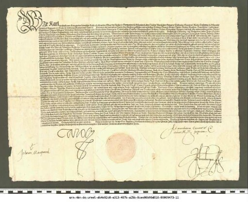 Kaiser Karl V. verhängt die Reichsacht über die Altstadt Magdeburg (Seiten: 1r-v)