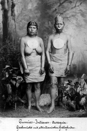 Cumics-Indianer. Antioquia. Geschmückt mit altindianischen Gräberfunden [Kolumbien : Indigene am Antioquia]