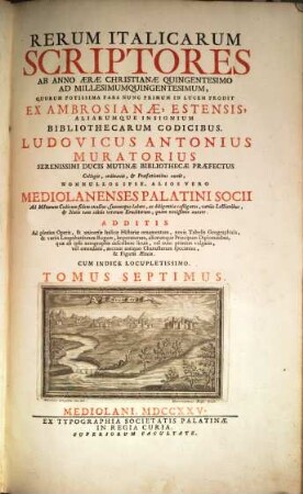 Rerum italicarum Scriptores, 7