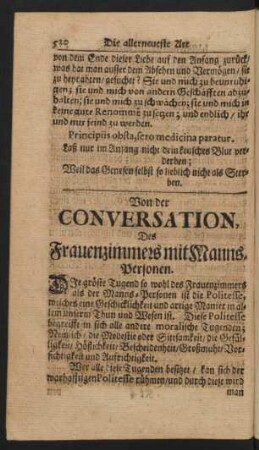 Von der Conversation, Des Frauenzimmers mit Manns-Personen