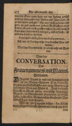 Von der Conversation, Des Frauenzimmers mit Manns-Personen