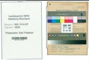 Entnazifizierung Karl Friedrich Thielemann , geb. 10.07.1898 (Kaufmaennischer Angestellter)