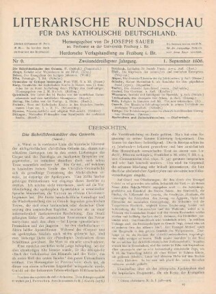 389-396 Die Schriftdenkmäler des Orients : Schluß