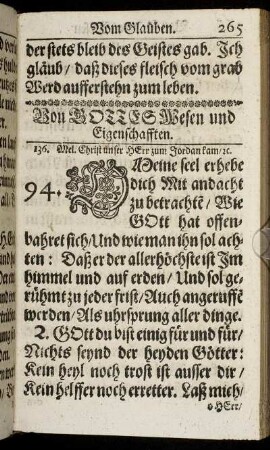 Von Gottes Wesen und Eigenschafften.