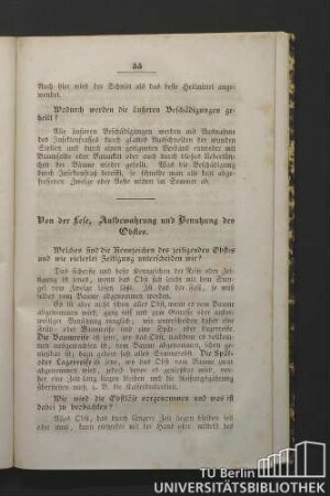 Von der Lese, Aufbewahrung und Benutzung des Obstes.