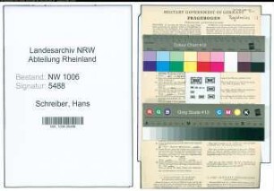 Entnazifizierung Hans Schreiber , geb. 03.08.1914 (Dentist)