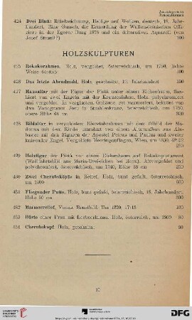Holzskulpturen (Nr. 425-434)
