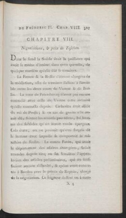 Chapitre VIII. Négociations, & paix de Teschen