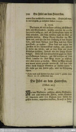 Die Fistel an dem Hintersten. (Fistula ani.)