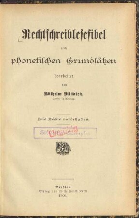 Rechtschreiblesefibel : nach phonetischen Grundsätzen