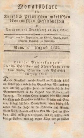 Num. 8. August 1822.