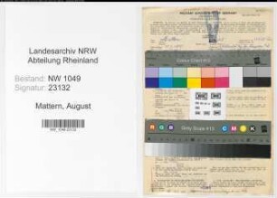 Entnazifizierung August Mattern , geb. 15.09.1890 (Stadtsekretaer)