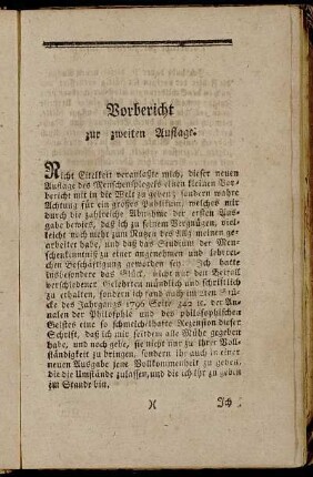 Vorbericht zur zweiten Auflage.