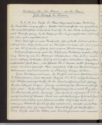 4. Rückzug über die Marne - an die Aisne. Erste Kämpfe bei Reims.
