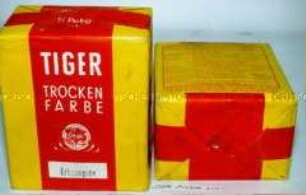 Packungen mit "Tiger Trockenfarbe", Erbsengrün