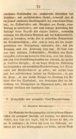 V. Französische und preußische Civil-Prozeßordnung