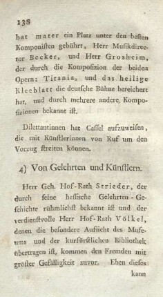 4) Von Gelehrten und Künstlern.