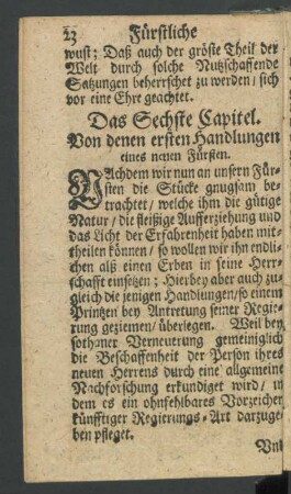 Das Sechste Capitel.