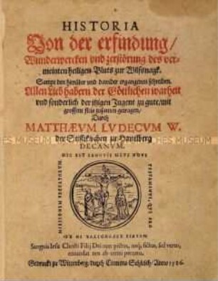 Historia von der Erfindung, Wunderwerken und Zerstörung des vermeinten heiligen Bluts zu Wilsnack