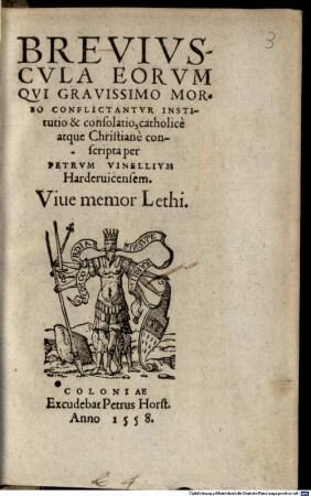 Breviuscula eorum qui gravissimo morbo conflictantur, institutio et consolatio