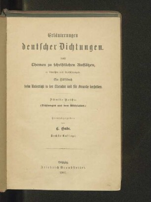 Reihe 5: Dichtungen aus dem Mittelalter