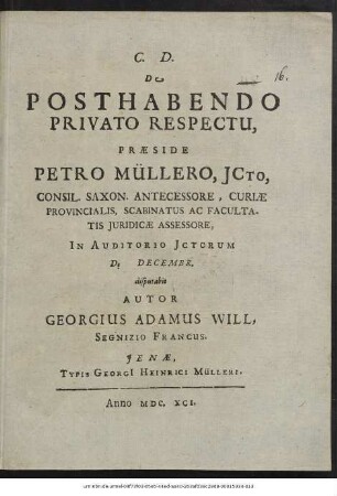 De Posthabendo Privato Respectu