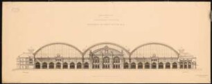 Hauptbahnhof, Frankfurt/Main Empfangsgebäude: Schnitt durch die Halle, Innenansicht
