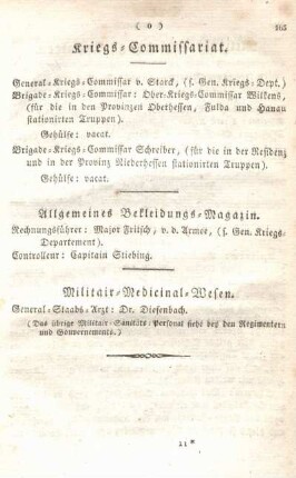 Kriegs-Commissariat.