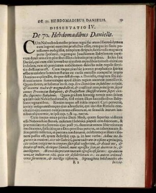 Dissertatio IV. De 70. Hebdomandibus Danielis