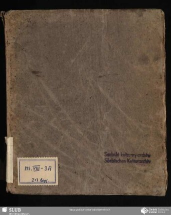 Probe eines Oberlausizisch Wendischen Woerter-Buchs