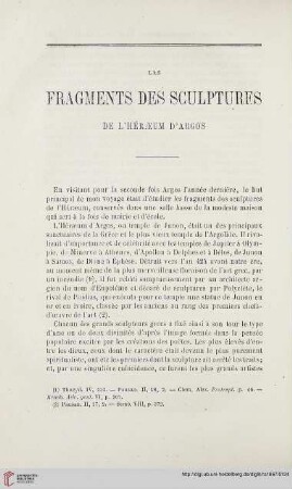 N.S. 16.1867: Les fragments des sculptures de l'Héræum d'Argos