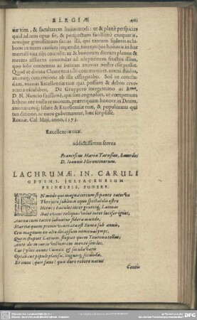 Lachrumae. In. Caruli Optimi. juliacensium Principis. Funere