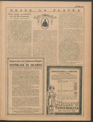 Desde la platea - "Una bala perdida", en el Cervantes