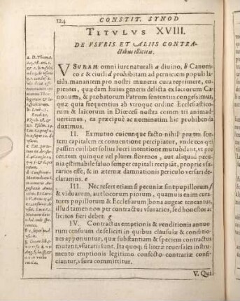Titvlvs XVIII. De Vsvris Et Aliis contractibus illicitis.