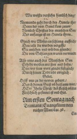 Am ersten Sontag nach Trinitatis ...