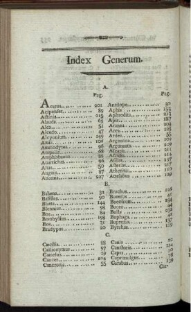 Index Generum.
