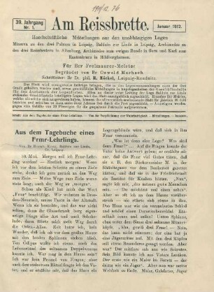 Nr. 1. Januar 1912.