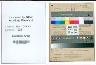 Entnazifizierung Anna Siegberg , geb. 08.05.1910 (Verwaltungsangestellte)